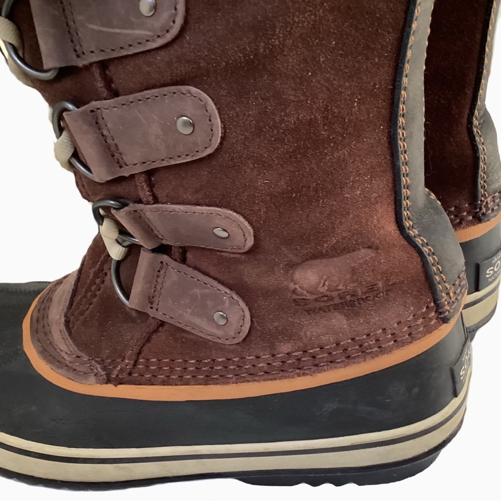 Sorel Joan of Arctic Wool lined Fur Trim Tall Brown Boots. 9 - Picture 5 of 9